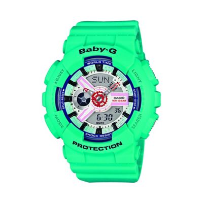 Ladies green 'Baby G' digital watch ba-110sn-3aer